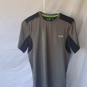 Champion, power core, gray & black, polyester tee shirt